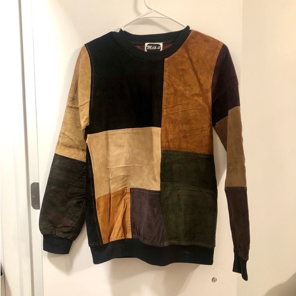 ASOS Milk it vintage 70’s patchwork suede sweater - Picture 2 of 7